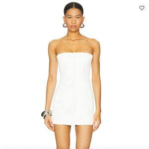 GUIZIO Satin Corset Mini Tube Dress in White - Small S Revolve
